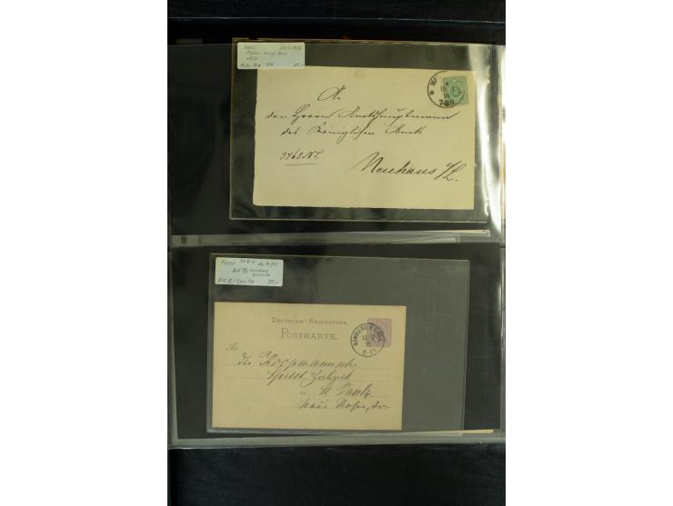 1872/1900, Brustschild bis Kron/Adler, interessanter Posten mit Einzel- und Mehrfachfrankaturen, Auslandspost mit Paketkarten