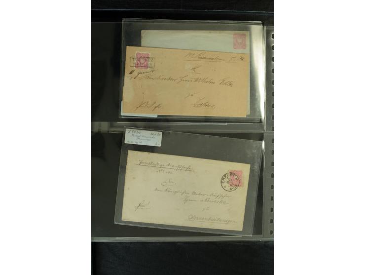 1872/1900, Brustschild bis Kron/Adler, interessanter Posten mit Einzel- und Mehrfachfrankaturen, Auslandspost mit Paketkarten