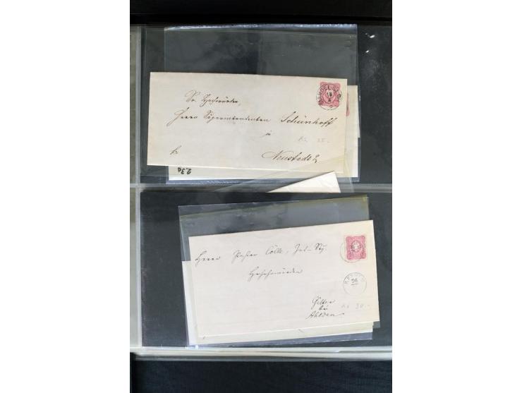 1872/1900, Brustschild bis Kron/Adler, interessanter Posten mit Einzel- und Mehrfachfrankaturen, Auslandspost mit Paketkarten
