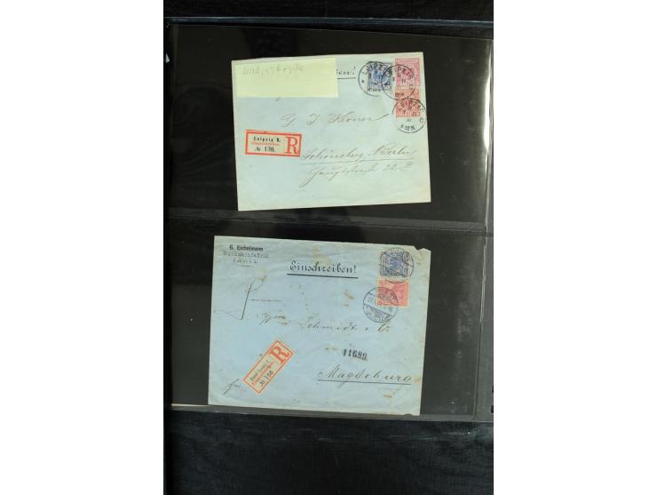 1872/1900, Brustschild bis Kron/Adler, interessanter Posten mit Einzel- und Mehrfachfrankaturen, Auslandspost mit Paketkarten