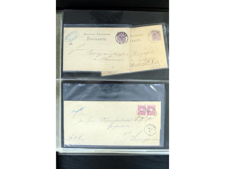 1872/1900, Brustschild bis Kron/Adler, interessanter Posten mit Einzel- und Mehrfachfrankaturen, Auslandspost mit Paketkarten