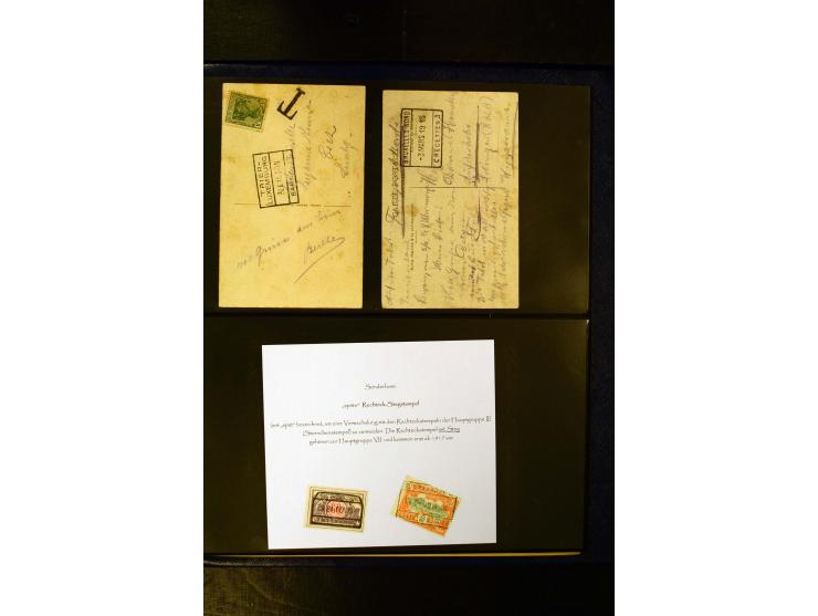 1900/1920, kleine Sammlung "Oval-Stempel" der Bahn-, Schiffs- und Luftpost mit ca. 30 Briefen, Karten und Ganzsachen sowie we