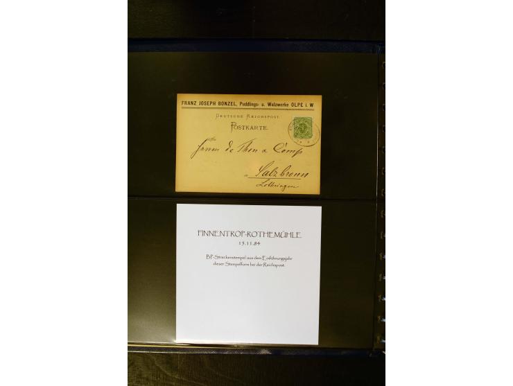 1900/1920, kleine Sammlung "Oval-Stempel" der Bahn-, Schiffs- und Luftpost mit ca. 30 Briefen, Karten und Ganzsachen sowie we