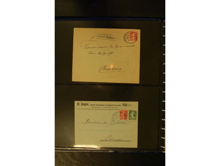1900/1920, kleine Sammlung "Oval-Stempel" der Bahn-, Schiffs- und Luftpost mit ca. 30 Briefen, Karten und Ganzsachen sowie we