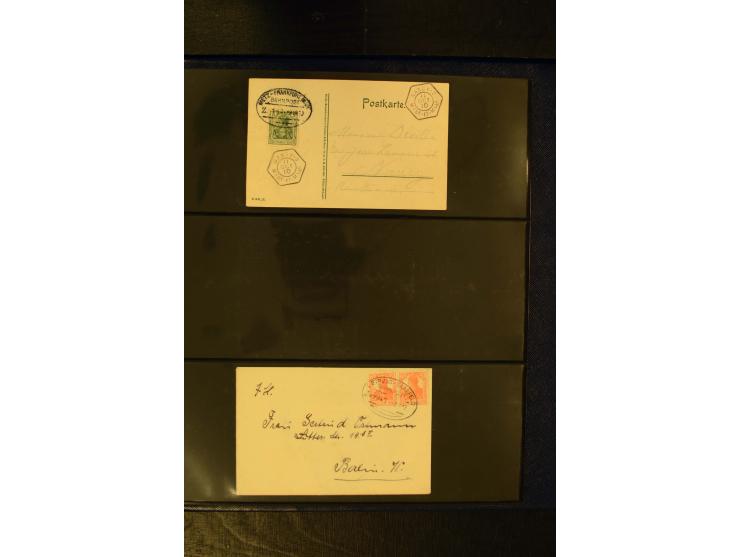 1900/1920, kleine Sammlung "Oval-Stempel" der Bahn-, Schiffs- und Luftpost mit ca. 30 Briefen, Karten und Ganzsachen sowie we