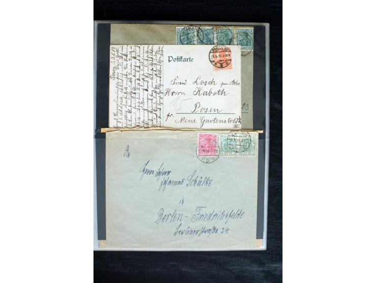 1919/1920, interessante Sammlung mit Germania-Verwendungen im Gebiet Posen, dabei Mischfrankaturen mit Polen, R-Briefe und vi