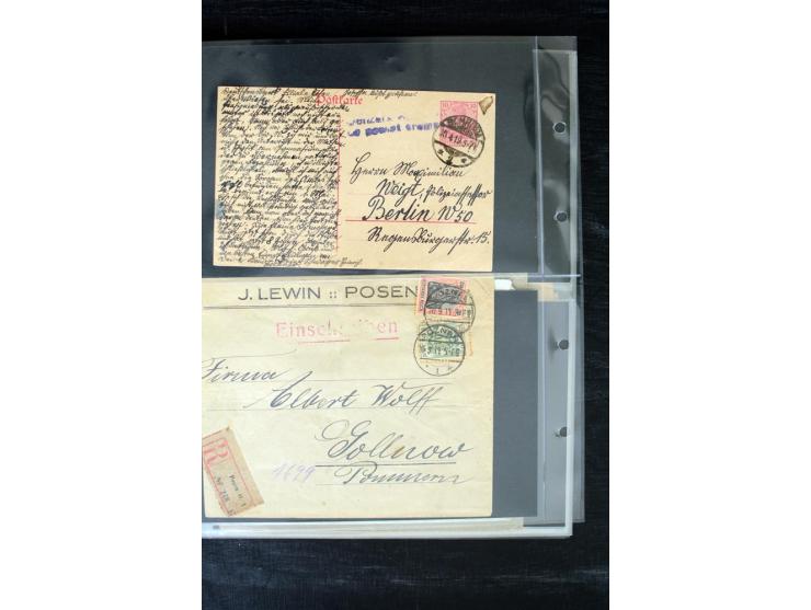 1919/1920, interessante Sammlung mit Germania-Verwendungen im Gebiet Posen, dabei Mischfrankaturen mit Polen, R-Briefe und vi