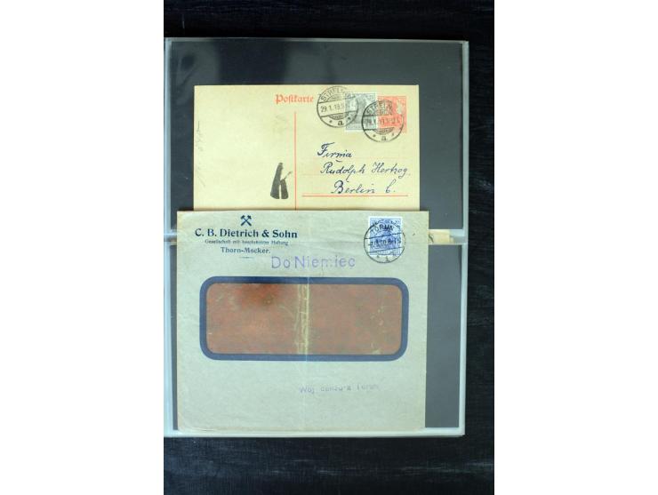 1919/1920, interessante Sammlung mit Germania-Verwendungen im Gebiet Posen, dabei Mischfrankaturen mit Polen, R-Briefe und vi