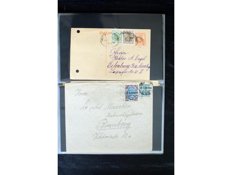 1919/1920, interessante Sammlung mit Germania-Verwendungen im Gebiet Posen, dabei Mischfrankaturen mit Polen, R-Briefe und vi