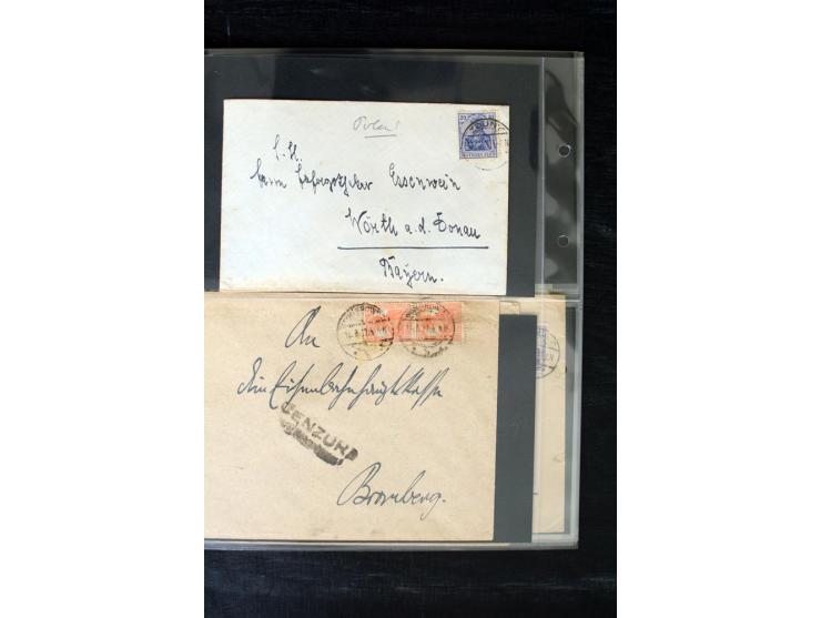 1919/1920, interessante Sammlung mit Germania-Verwendungen im Gebiet Posen, dabei Mischfrankaturen mit Polen, R-Briefe und vi