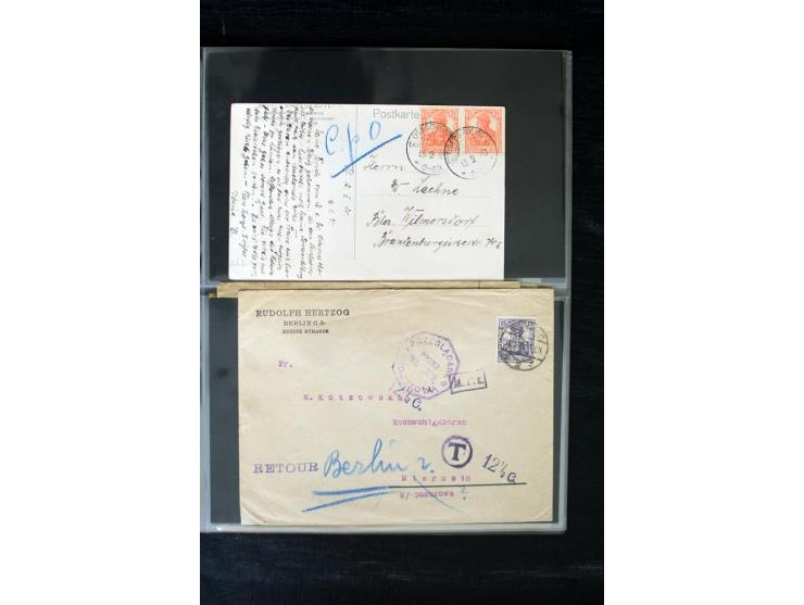 1919/1920, interessante Sammlung mit Germania-Verwendungen im Gebiet Posen, dabei Mischfrankaturen mit Polen, R-Briefe und vi