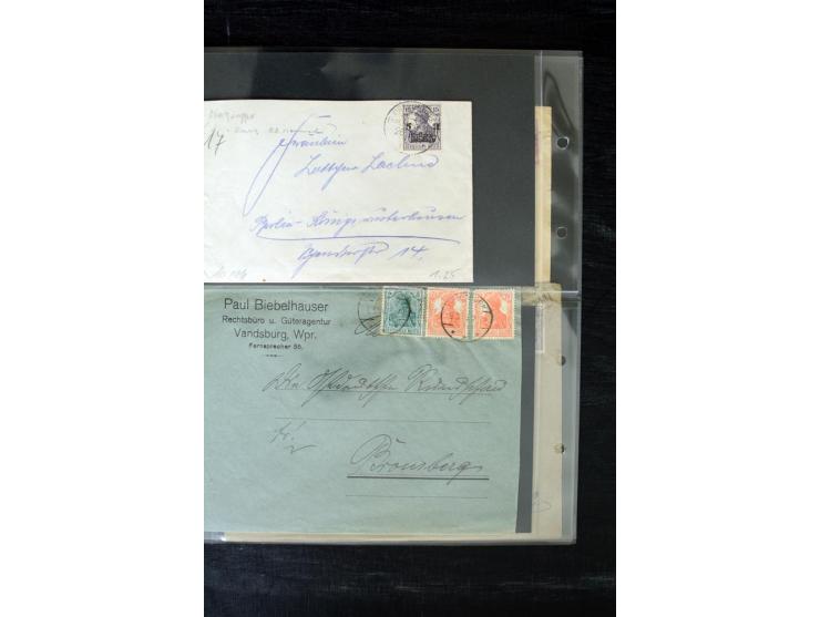 1919/1920, interessante Sammlung mit Germania-Verwendungen im Gebiet Posen, dabei Mischfrankaturen mit Polen, R-Briefe und vi
