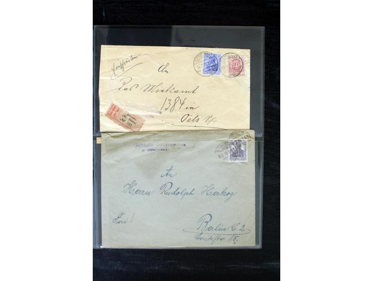 1919/1920, interessante Sammlung mit Germania-Verwendungen im Gebiet Posen, dabei Mischfrankaturen mit Polen, R-Briefe und vi