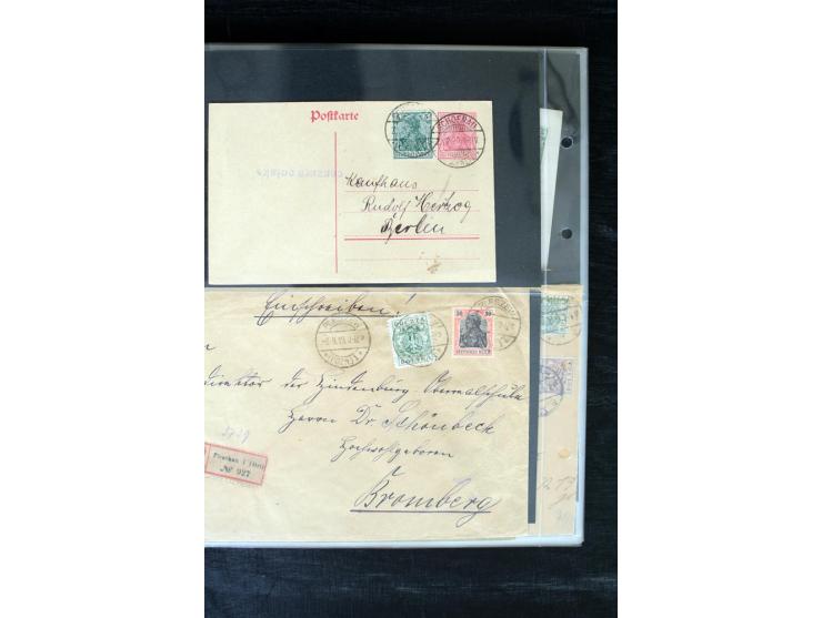 1919/1920, interessante Sammlung mit Germania-Verwendungen im Gebiet Posen, dabei Mischfrankaturen mit Polen, R-Briefe und vi