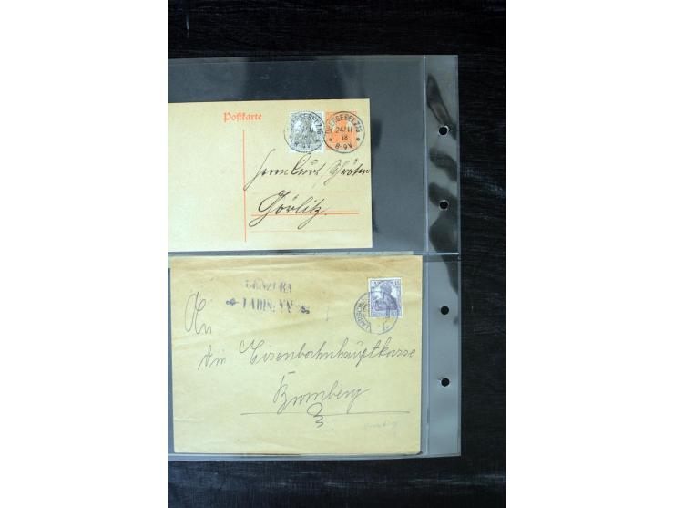 1919/1920, interessante Sammlung mit Germania-Verwendungen im Gebiet Posen, dabei Mischfrankaturen mit Polen, R-Briefe und vi