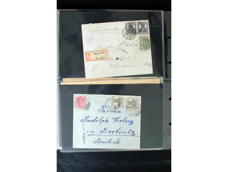1919/1920, interessante Sammlung mit Germania-Verwendungen im Gebiet Posen, dabei Mischfrankaturen mit Polen, R-Briefe und vi
