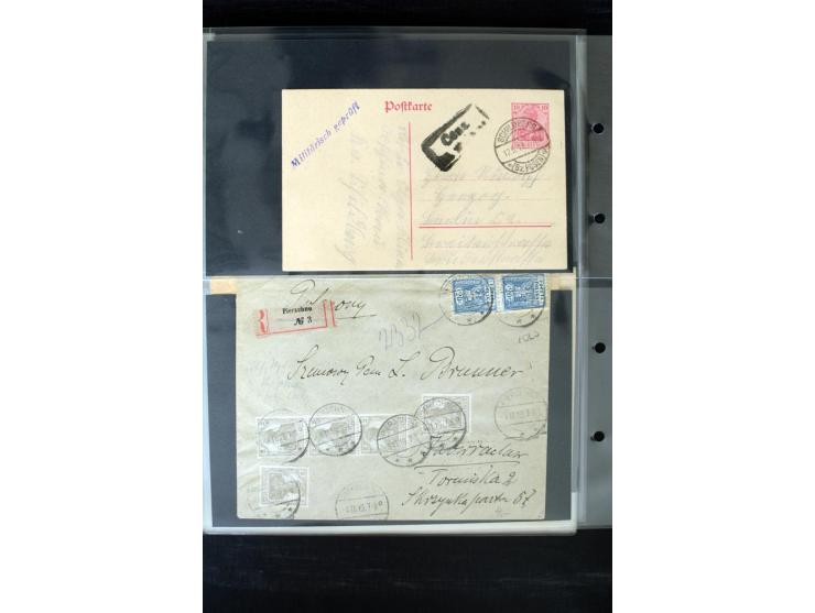 1919/1920, interessante Sammlung mit Germania-Verwendungen im Gebiet Posen, dabei Mischfrankaturen mit Polen, R-Briefe und vi