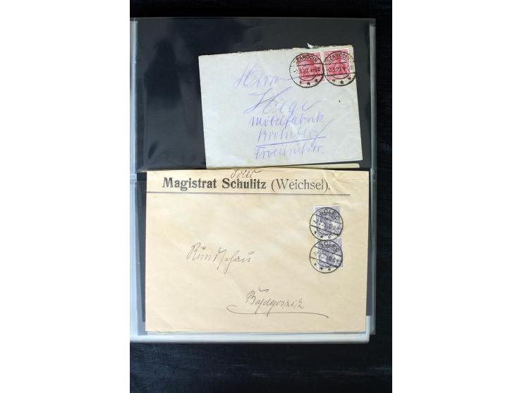 1919/1920, interessante Sammlung mit Germania-Verwendungen im Gebiet Posen, dabei Mischfrankaturen mit Polen, R-Briefe und vi