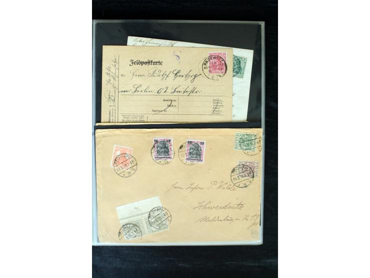 1919/1920, interessante Sammlung mit Germania-Verwendungen im Gebiet Posen, dabei Mischfrankaturen mit Polen, R-Briefe und vi