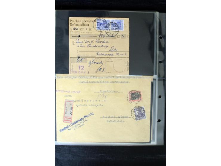 1919/1920, interessante Sammlung mit Germania-Verwendungen im Gebiet Posen, dabei Mischfrankaturen mit Polen, R-Briefe und vi