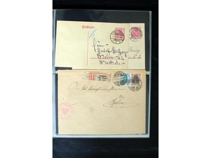 1919/1920, interessante Sammlung mit Germania-Verwendungen im Gebiet Posen, dabei Mischfrankaturen mit Polen, R-Briefe und vi