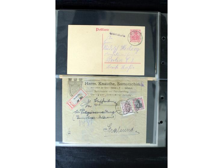 1919/1920, interessante Sammlung mit Germania-Verwendungen im Gebiet Posen, dabei Mischfrankaturen mit Polen, R-Briefe und vi