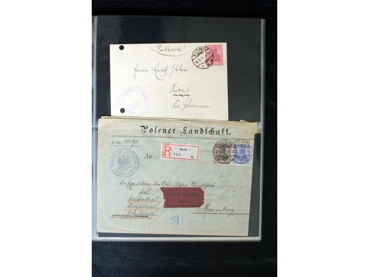1919/1920, interessante Sammlung mit Germania-Verwendungen im Gebiet Posen, dabei Mischfrankaturen mit Polen, R-Briefe und vi