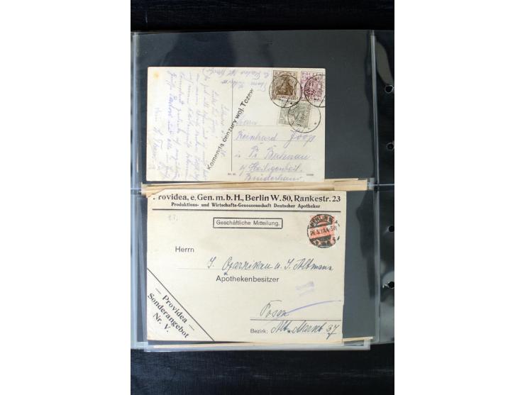 1919/1920, interessante Sammlung mit Germania-Verwendungen im Gebiet Posen, dabei Mischfrankaturen mit Polen, R-Briefe und vi