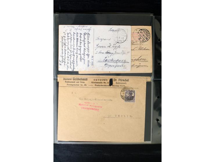 1919/1920, interessante Sammlung mit Germania-Verwendungen im Gebiet Posen, dabei Mischfrankaturen mit Polen, R-Briefe und vi