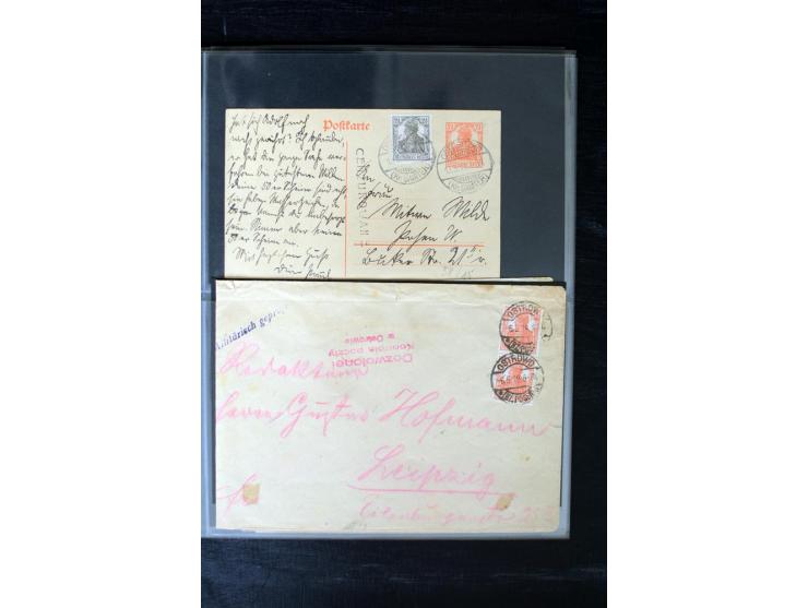 1919/1920, interessante Sammlung mit Germania-Verwendungen im Gebiet Posen, dabei Mischfrankaturen mit Polen, R-Briefe und vi