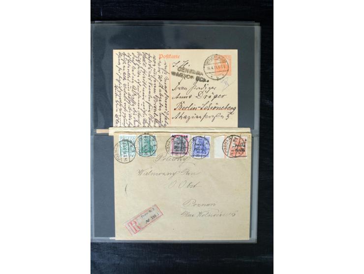 1919/1920, interessante Sammlung mit Germania-Verwendungen im Gebiet Posen, dabei Mischfrankaturen mit Polen, R-Briefe und vi