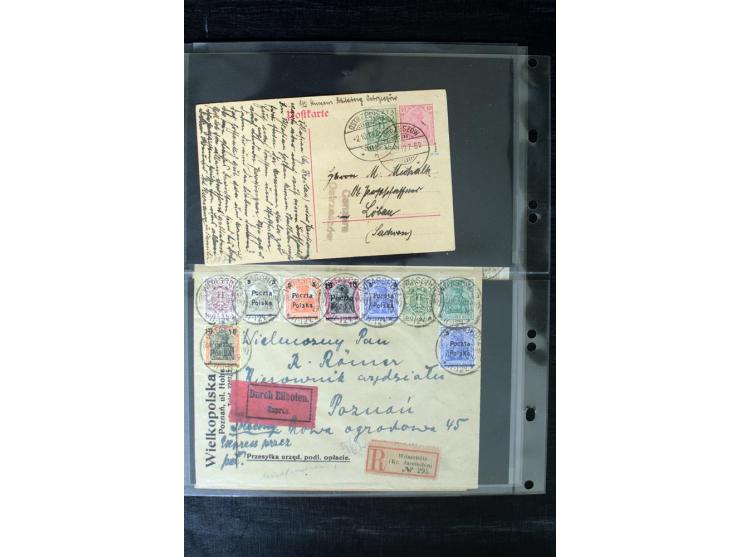 1919/1920, interessante Sammlung mit Germania-Verwendungen im Gebiet Posen, dabei Mischfrankaturen mit Polen, R-Briefe und vi