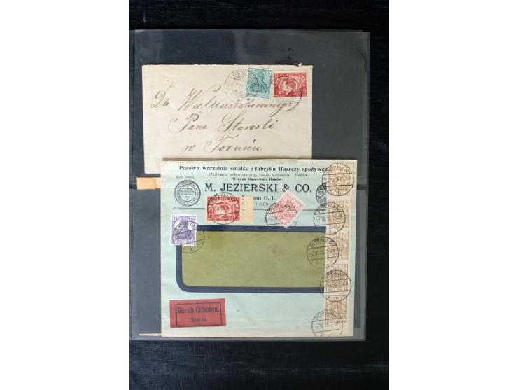 1919/1920, interessante Sammlung mit Germania-Verwendungen im Gebiet Posen, dabei Mischfrankaturen mit Polen, R-Briefe und vi