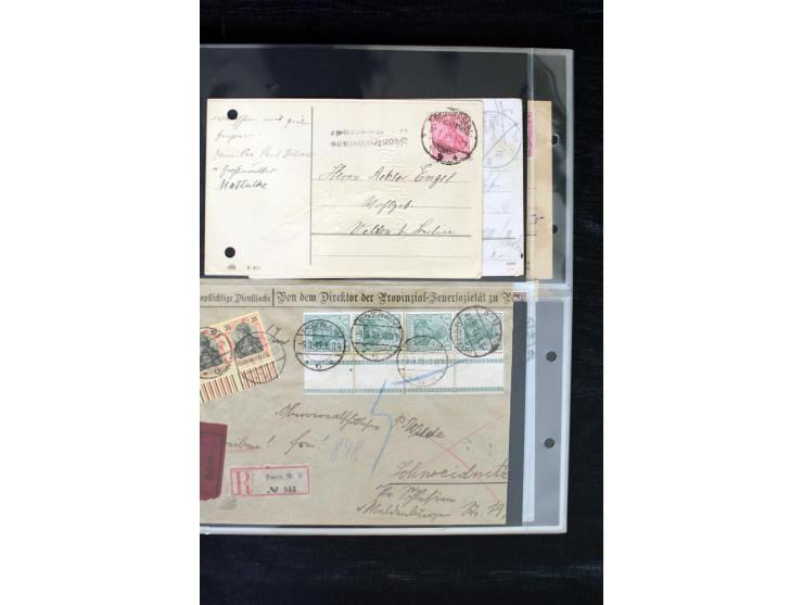 1919/1920, interessante Sammlung mit Germania-Verwendungen im Gebiet Posen, dabei Mischfrankaturen mit Polen, R-Briefe und vi