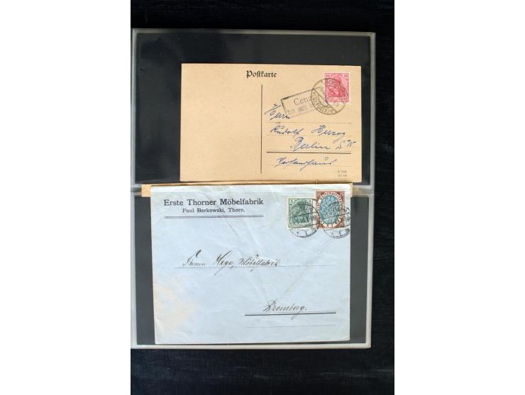 1919/1920, interessante Sammlung mit Germania-Verwendungen im Gebiet Posen, dabei Mischfrankaturen mit Polen, R-Briefe und vi