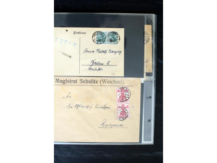 1919/1920, interessante Sammlung mit Germania-Verwendungen im Gebiet Posen, dabei Mischfrankaturen mit Polen, R-Briefe und vi