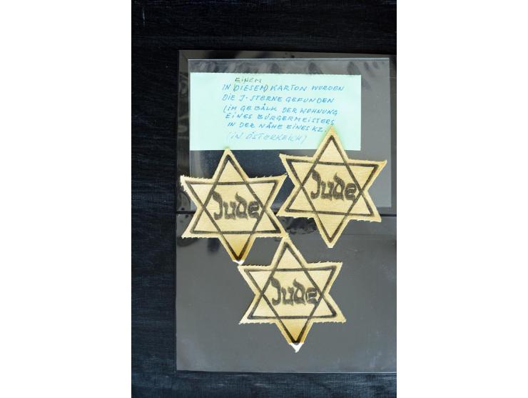 1933/45, kleine Sammlung Propaganda mit Karten, u.a. farbiger Austellungskarte "Bolschewismus ohne Maske", 3 unbenutzte Juden