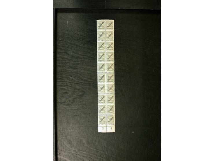 1923, Schlangenaufdruck 20 M.- 50 Mrd. M. im kpl. Bogensatz (100 Mio M. nur Bogenteile), teils minimale Randknitter, sonst ei