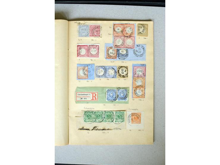 1870/1916 (ca.), altes Lagerheft mit schönem Teil diverser Vorläufer (dabei u.a. 2 M. mit Stempel "ZANZIBAR") sowie Ausgaben 