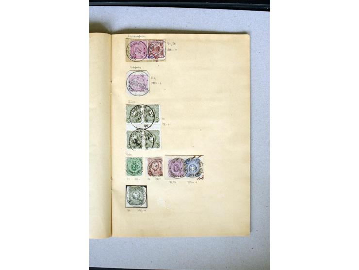 1870/1916 (ca.), altes Lagerheft mit schönem Teil diverser Vorläufer (dabei u.a. 2 M. mit Stempel "ZANZIBAR") sowie Ausgaben 