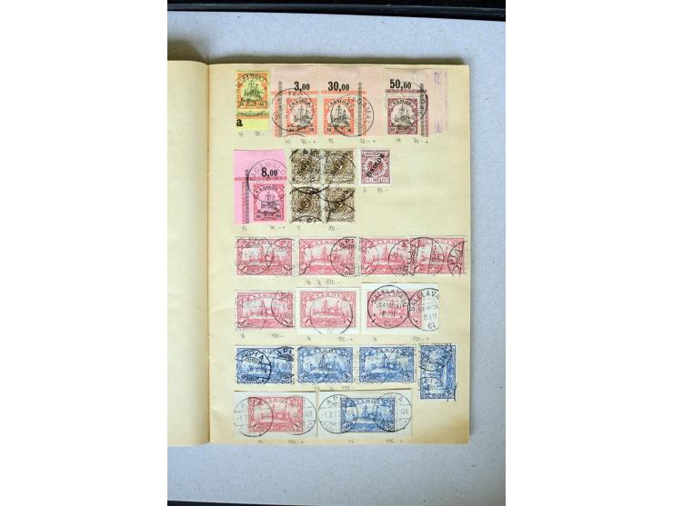 1870/1916 (ca.), altes Lagerheft mit schönem Teil diverser Vorläufer (dabei u.a. 2 M. mit Stempel "ZANZIBAR") sowie Ausgaben 