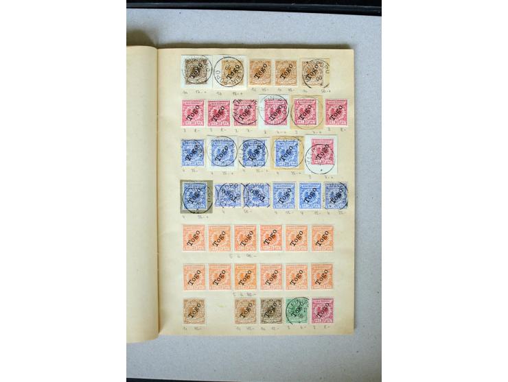 1870/1916 (ca.), altes Lagerheft mit schönem Teil diverser Vorläufer (dabei u.a. 2 M. mit Stempel "ZANZIBAR") sowie Ausgaben 