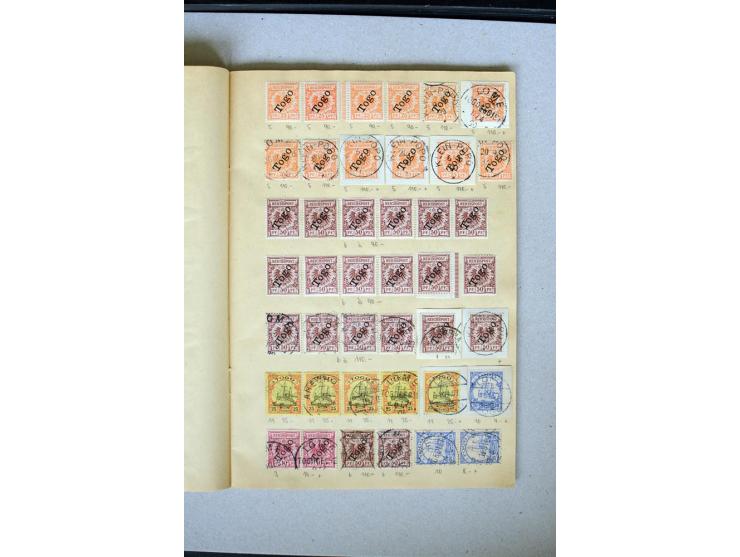 1870/1916 (ca.), altes Lagerheft mit schönem Teil diverser Vorläufer (dabei u.a. 2 M. mit Stempel "ZANZIBAR") sowie Ausgaben 
