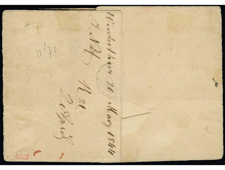 6 Rp. schwarz mit senkrechten Unterdrucklinien, Type II, Pos. 70, farbfrisch und allseits voll- bis breitrandig mit sauber au