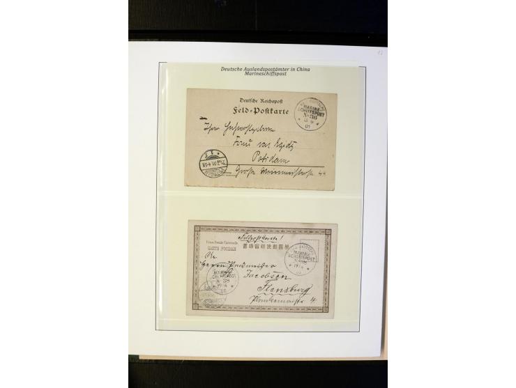 1898/1912, interessante Sammlung "Marineschiffspost in China und Kiautschou" mit über 50 Briefen und Karten, dabei u.a. frühe