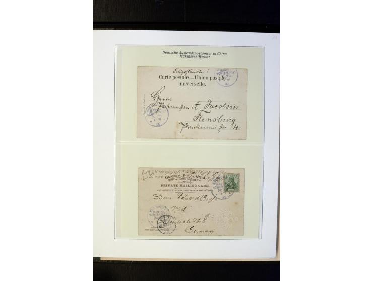 1898/1912, interessante Sammlung "Marineschiffspost in China und Kiautschou" mit über 50 Briefen und Karten, dabei u.a. frühe