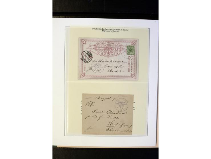 1898/1912, interessante Sammlung "Marineschiffspost in China und Kiautschou" mit über 50 Briefen und Karten, dabei u.a. frühe