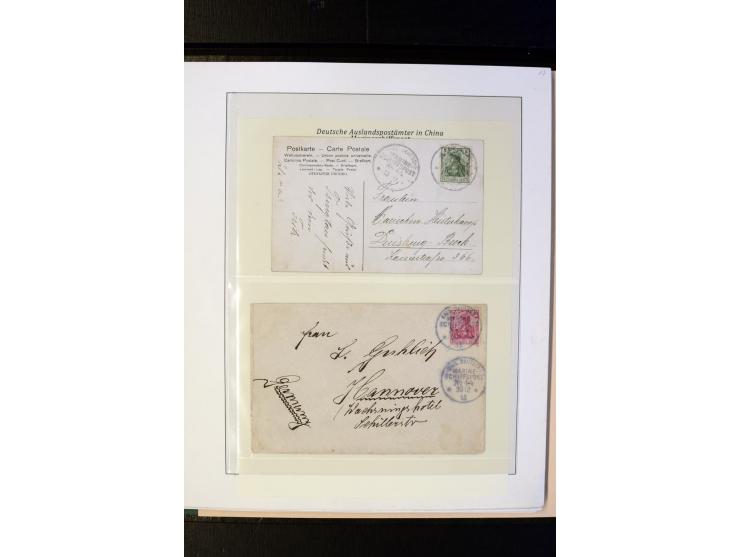 1898/1912, interessante Sammlung "Marineschiffspost in China und Kiautschou" mit über 50 Briefen und Karten, dabei u.a. frühe