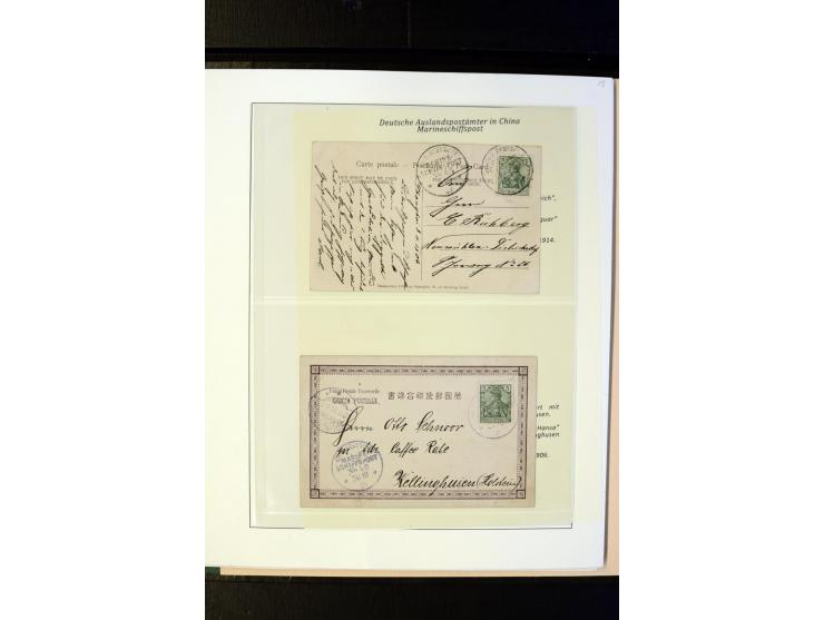 1898/1912, interessante Sammlung "Marineschiffspost in China und Kiautschou" mit über 50 Briefen und Karten, dabei u.a. frühe
