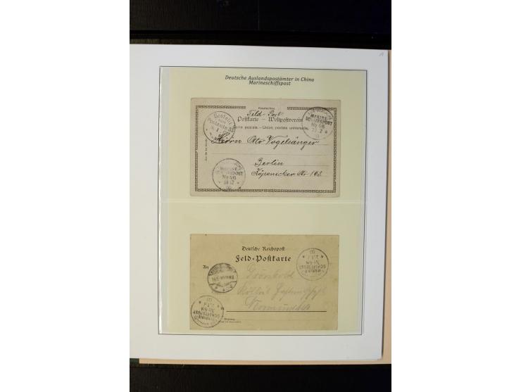 1898/1912, interessante Sammlung "Marineschiffspost in China und Kiautschou" mit über 50 Briefen und Karten, dabei u.a. frühe